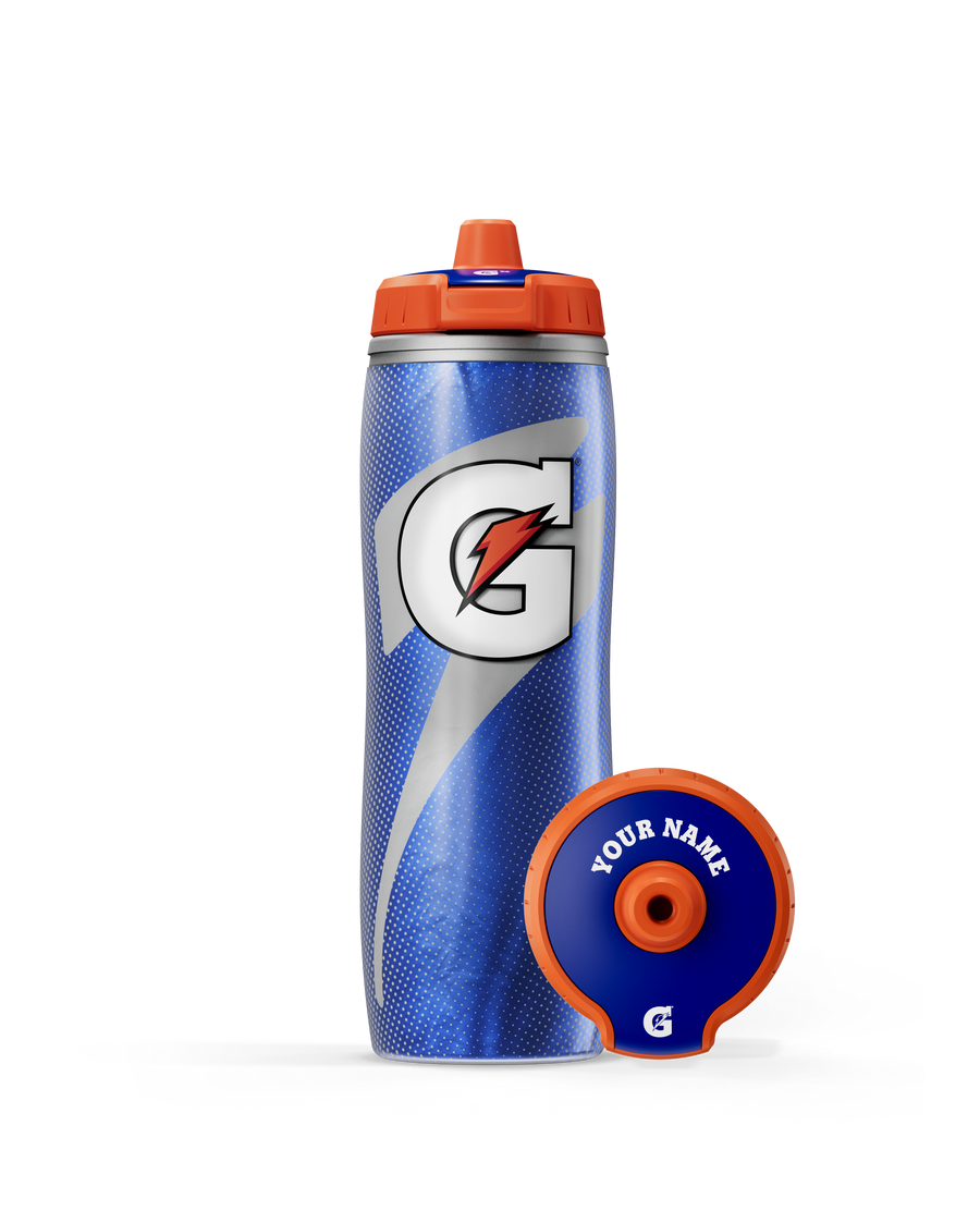 Blue Insulated Squeeze Personalized Water Bottle L7